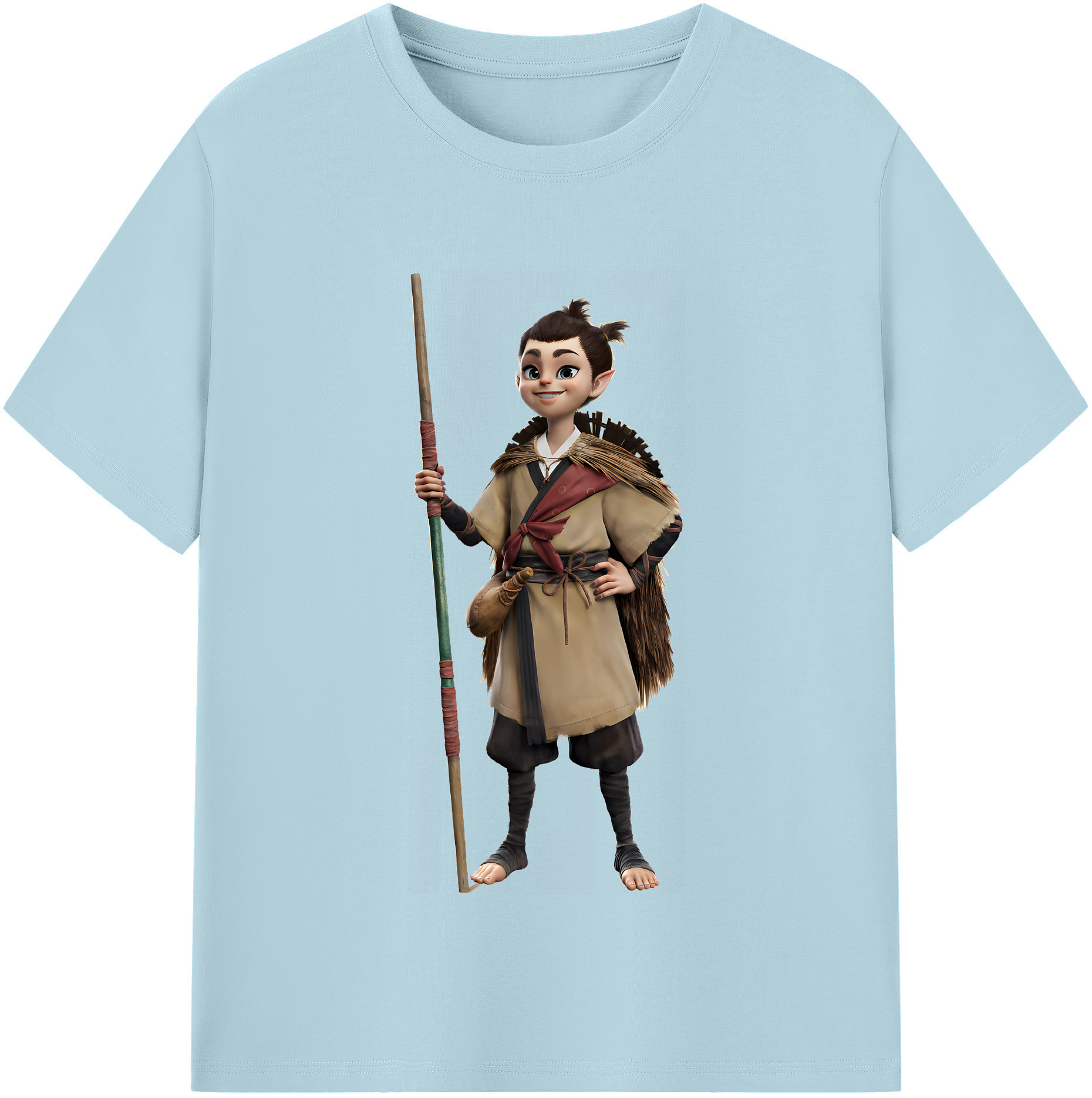 （画像用） Ne Zha 2 ナタ 魔童の大暴れ 綿100％半袖Tシャツ（フロントプリント）